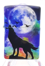 Howling Wolf &amp; Moon Multi Colored - Premium Zippo Lighter 540 Matte 49683 - £31.26 GBP