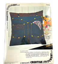 Vogart Crewel Creative Stitchery 774B Jeans Pillow Kit Vintage 1975 Country - €19,03 EUR