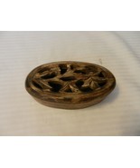 Wooden Brown Oval Carved Trinket Box, Filigree Top from India - £31.38 GBP