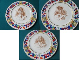 Allied Nations Commemorative Collector 3 Plates Admiral Leahy, King , Eisenhower - £99.76 GBP