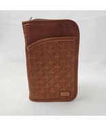 Lug Camel Brown &amp; Tandem Zip Se Wallet Passport Travel RFID Zip Close Wa... - $27.06 CAD