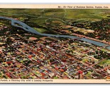 Aerial View of Business Section Pueblo Colorado CO UNP Linen Postcard E19 - $2.92