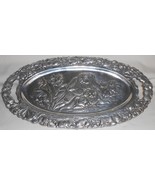 1990 Arthur Court Long 23&quot; x 12 1/2&quot; RABBITS MOTIF Aluminum HANDLED SERV... - $108.61 CAD