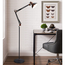 Modern Metal Floor Lamp, Flexible Swing Arms Reading Floor Lamp with Metal Shade - £129.85 GBP