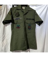 VTG US Air Force OG-507 Shirt Men 14.5x31 Green 80s Utility Shirt 107th ... - $39.59