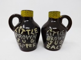 Vintage Japan Ceramic Little Brown Jug Salt &amp; Pepper Shakers - £11.69 GBP