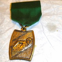 Gold 1950s vintage~ MID CENTURY medal in swimming - $30.69