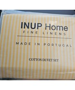 INUP Home Stripe 3PC King Duvet Set 100% Cotton Portugal Yellow &amp; White ... - $66.34 CAD
