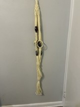 VTG Macrame Plant Hanger with Ceramic Parrots 1970s Cream Cord 50&quot; - $368.06 MXN