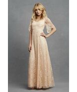 Donna Morgan 'Hyacinth' Illusion Yoke Tiered Gown Sz 4 Abricot - $116.82