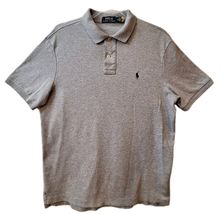 Polo Ralph Lauren Mens. Polo Shirt Heather Gray Cotton Sz Medium Charcoa... - $21.82