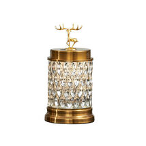 Anyhouz 23cm Glass Candy Jar Food Storage Tabletop Home Decor Modern Art... - $110.50