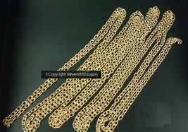 12&#39;  HVY Steel cable chain gold plated 7x5x1mm open link can use as jumps CH125C - £5.49 GBP