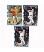 Lot Of 3 Baltimore Orioles 2019 Bowman Draft Sky Blue Stowers Hall /499 - £18.63 GBP
