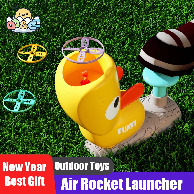 Air Rocket Launcher Outdoor Toy Soaring Rocket Flying Disc Saucer Foot Launcher - £12.49 GBP+