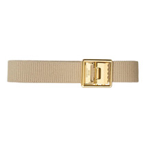 MARINE CORPS BELT KHAKI COTTON WITH OPEN FACE 24K GOLD PLATED BUCKLE AND... - $27.92