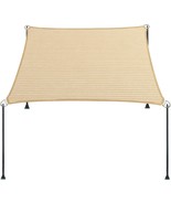 5&#39; X 8&#39; Beige Straight Edge Sun Shade Sail, Rectangle Awning Outdoor, Cu... - £34.06 GBP