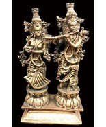Radha Krishna Idol In Pure Solid Copper - 7 inches - €255,52 EUR