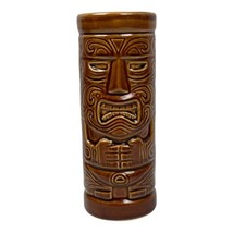 Tiki Mug for Tiki Farm by Squid Mondo Mauri Brown Glaze Hawaiiana 2003 7... - $18.50