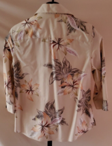 NWT Chico&#39;s Beige Orange Floral Print Blouse Shirt Size 6/7 [0] - £15.68 GBP