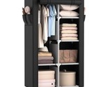 Portable Closet Wardrobe Closet For Hanging Clothes With 6 Storage Shelv... - £45.07 GBP