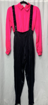 Pink and Black Suspender Pant Dance Costume Adult Large Wish Come True 1990&#39;s - £22.15 GBP