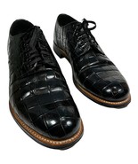 Stacy Adams black crocodile print cow leather lace-up oxford 486744 size... - $57.50 CAD