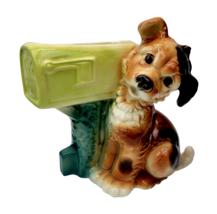 Vintage Royal Copley Puppy Dog US Mail Mailbox Planter Vase Ceramic MCM 1950s 8&quot; - £14.59 GBP