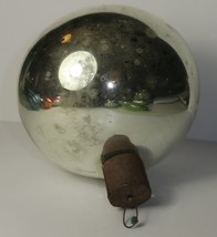 1930s Antique Christmas Ornament Russian USSR  VTG Very Rare Silver Glass Ball - £77.58 GBP