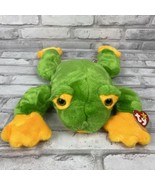 Retired TY SMOOCHY the FROG BEANIE BUDDY Green 1998 14 Inches - £13.30 GBP