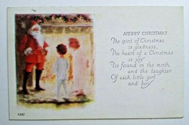 Merry Christmas Postcard Santa Claus Fillmore New York 1924 Series 410 C Vintage - £9.50 GBP