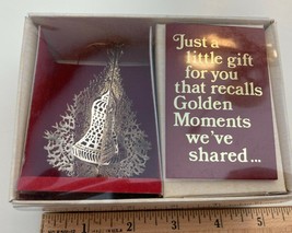 Vintage Bradford Gold Filigree Pierced 3D Moveable Christmas Tree/Bell Ornament - £5.98 GBP