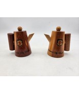 Wooden Souvenir Panama City Beach  Teapot Salt And Pepper Shakers - $12.50