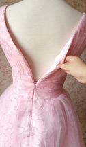 Cute Pink V-neck Short Princess Dress Sleeveless Pink Tutu Birthday Party Dress image 5