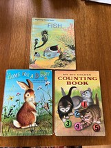 Vintage Lot Of My Big Golden Counting Book Home For A Bunny Fish Hardcover Books - £8.13 GBP