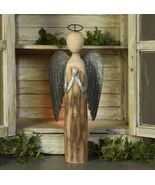 SERAFINA ANGEL PRAYING STATUE CHRISTMAS DECORATION WOOD &amp; METAL HAND MAD... - $247.49