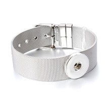 Unisex Hot Sale Interchangeable Snap Jewelry Pulseras 18mm Snaps Button Bracelet - £8.65 GBP