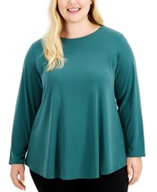 MSRP $70 Alfani Plus Size Shirttail-Hem Tunic Green Size 2X - £13.41 GBP