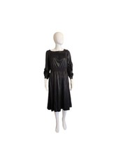 Vintage 70s Ronald Kolodzie for Concept VII black shimmer midi dress Size 4 - £137.03 GBP