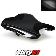 Kawasaki ZX6R Seat Cover 2013-2017 2018 Front Black White Luimoto Carbon Suede - £152.06 GBP