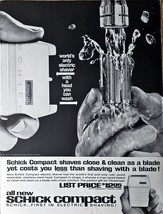 Schick Compact Electric Shaver Head Wash Clean Face-1961 Vintage Print Ad - $173.83 MXN