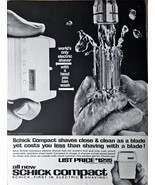 Schick Compact Electric Shaver Head Wash Clean Face-1961 Vintage Print Ad - $173.83 MXN