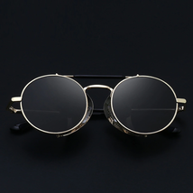 Muselife Retro Round Metal Sunglasses Steampunk Men and Women Designer Glasses w - £9.61 GBP