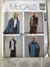 McCalls #3336 Sewing With Nancy  Unlined Coat Jacket and vest All Sizes ... - $7.74
