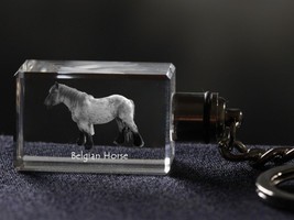 Belgian horse, Belgian draft horse, Horse Crystal Keyring, Keychain - £17.55 GBP