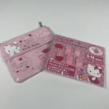 Sanrio Hello Kitty Zipper Pouch Bag Pink and Rubber figer Rings - £7.90 GBP