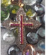 2.38ct Antique Rose Cut Diamond Sterling Silver Cross Pendant,Party Wear... - £235.12 GBP