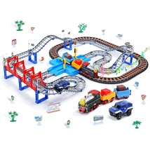 Toy Train Set For Toddler, Train Track Set With Cars, Electric Train Wit... - £22.36 GBP