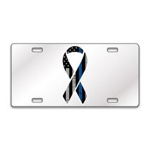 SUPPORT POLICE RIBBON Chrome or Black Acrylic License Plate CUSTOM LP0153 - €17,30 EUR SUPPORT POLICE RIBBON Chrome or Black Acrylic License Plate CUSTOM LP0153 - €17,30 EUR