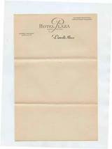 Hotel Plaza Sheet of Stationery Danville Illinois 1940&#39;s - $17.82